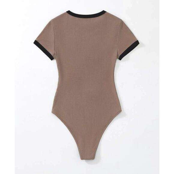 SHEIN Plus ‘Never Mind’ Contrast Binding Bodysuit - Picture 2 of 4